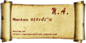 Mentes Alfréd névjegykártya
